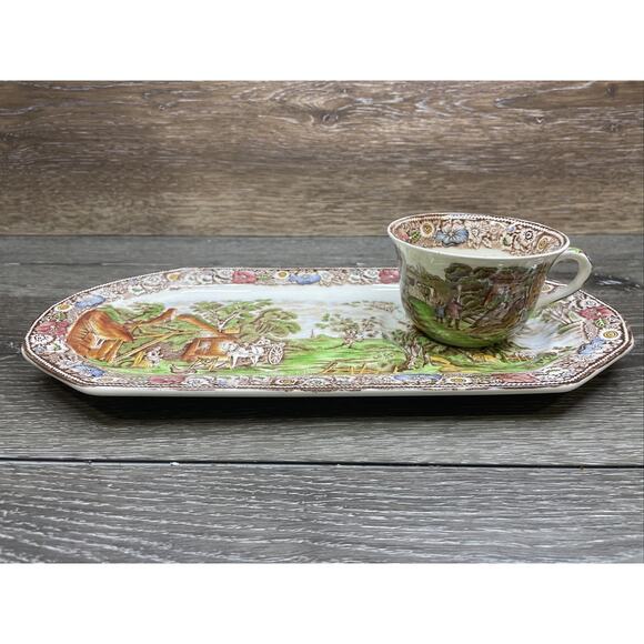 Rural England W.R Midwinter Sandwich Plate & Teacup 13x5.5" - Picture 1 of 16
